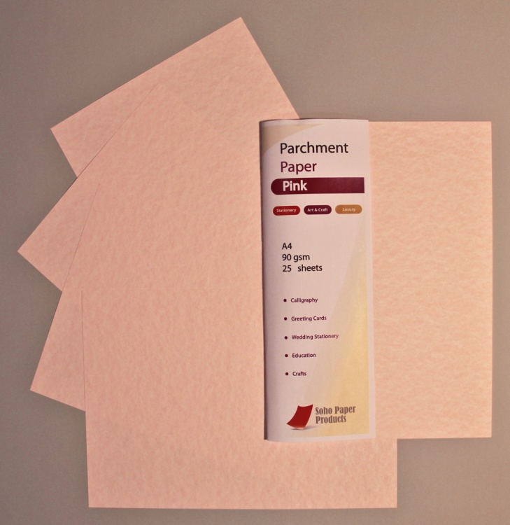 Parchment Paper 90gsm Pink SOHOPAPER.co.uk