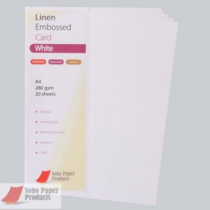 Linen Embossed Premium White A4 250gsm Card