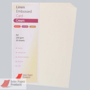 Linen Embossed Ivory  A4  250gsm