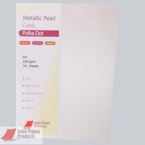 Metallic Pearl Polka Embossed Card A4 220gsm