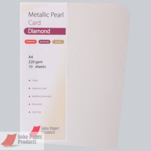 Metallic Pearl Diamond Embossed Card A4 220gsm