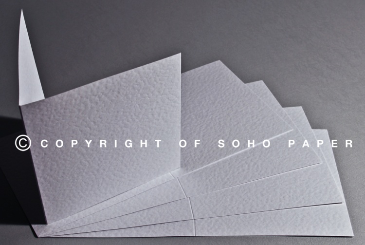 Hammer Embossed White Creased Cards 280gsm Soho Paper