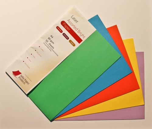 Laser Tints  Assorted Bright Shades Paper  A4   80gsm