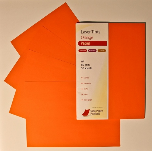 Laser Tints Orange Paper A4  80gsm