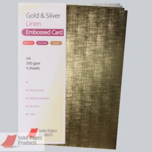 Metal  Silver Linen Embossed A4 300gsm Card